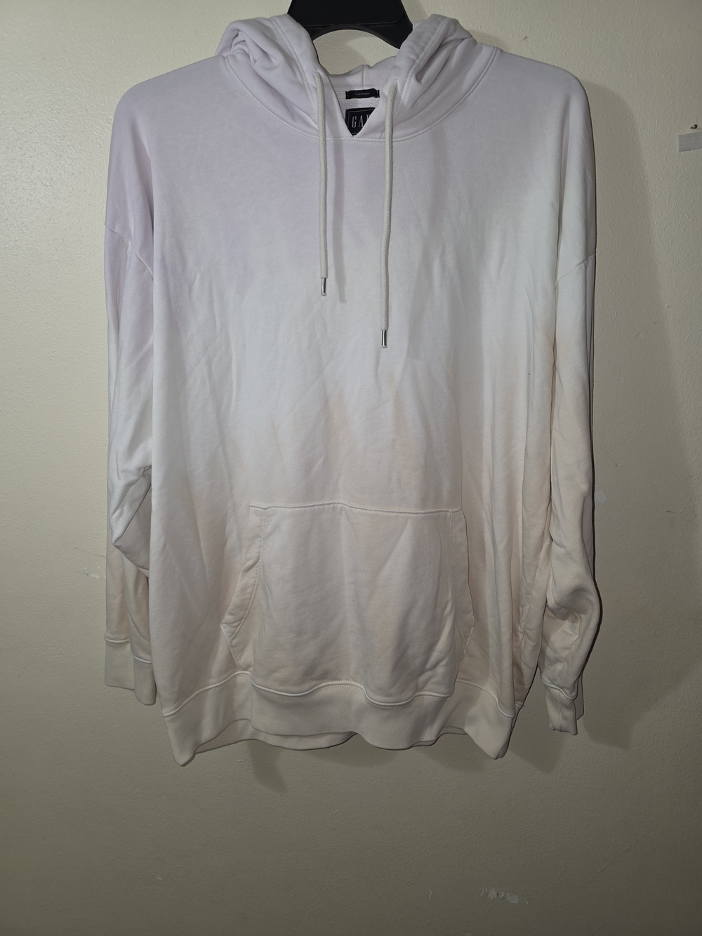 Gap Men's White Pullover Hoodie Sweater Oversized Medium